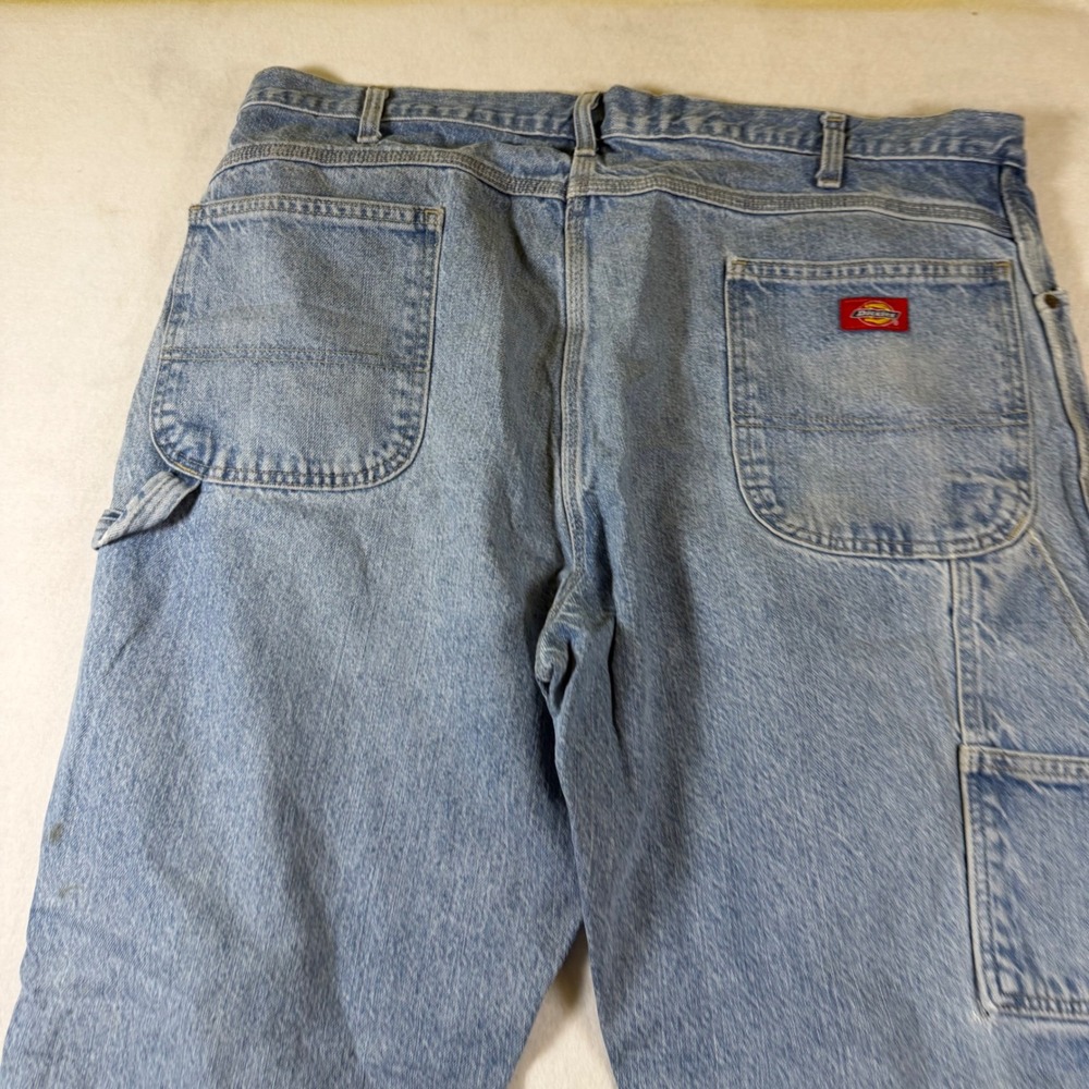 Dickies Mens Light Wash Relaxed Fit Carpenter Jeans Blue Denim 40x29 Workwear
